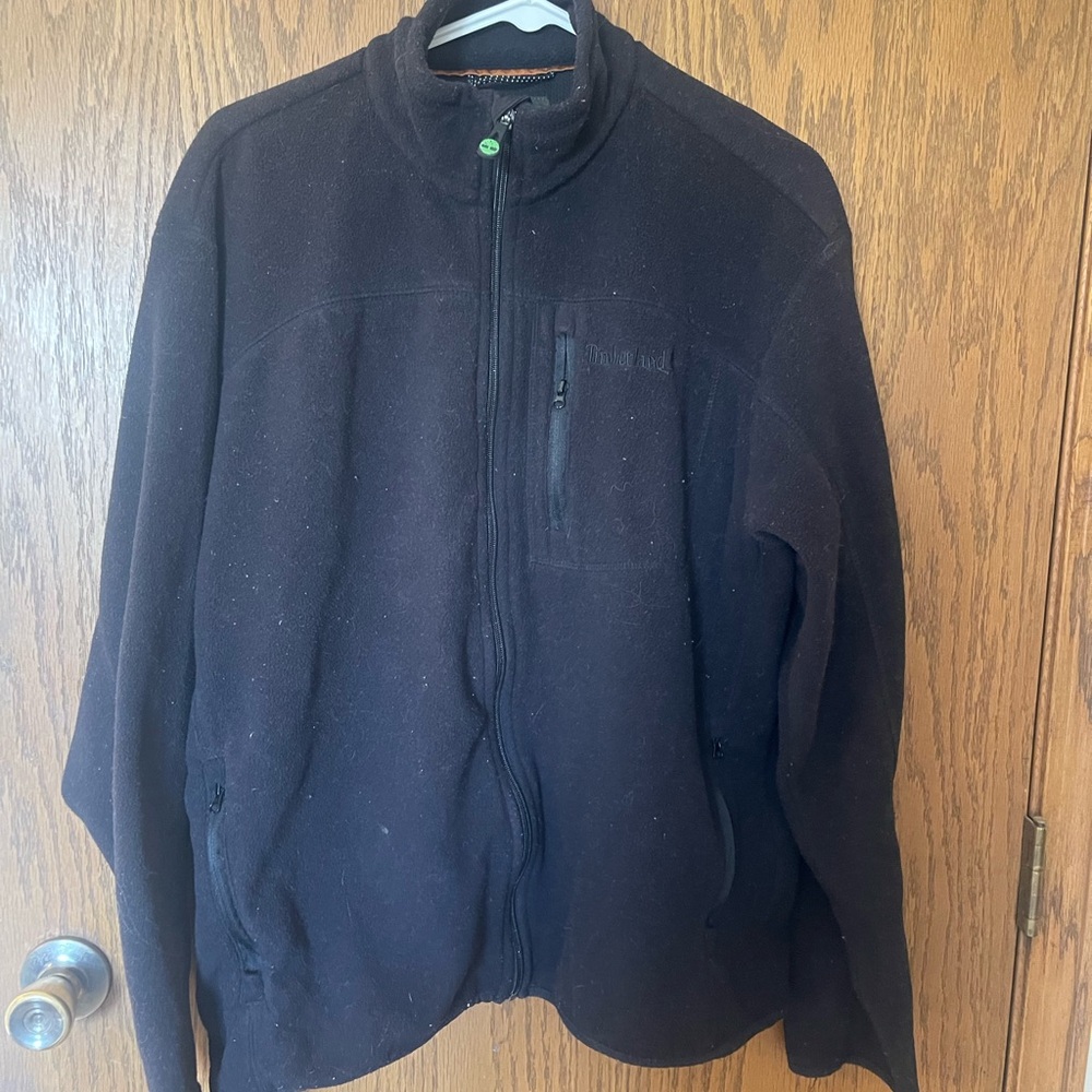 Timberland Men's Black Fleece Zip-Up Jacket